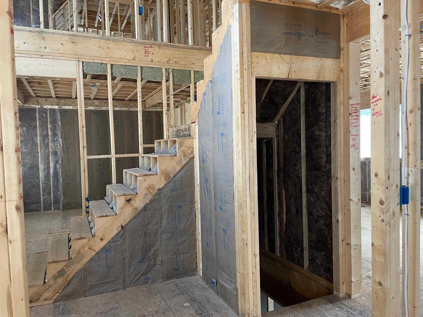 Mineral wool batts in stud walls