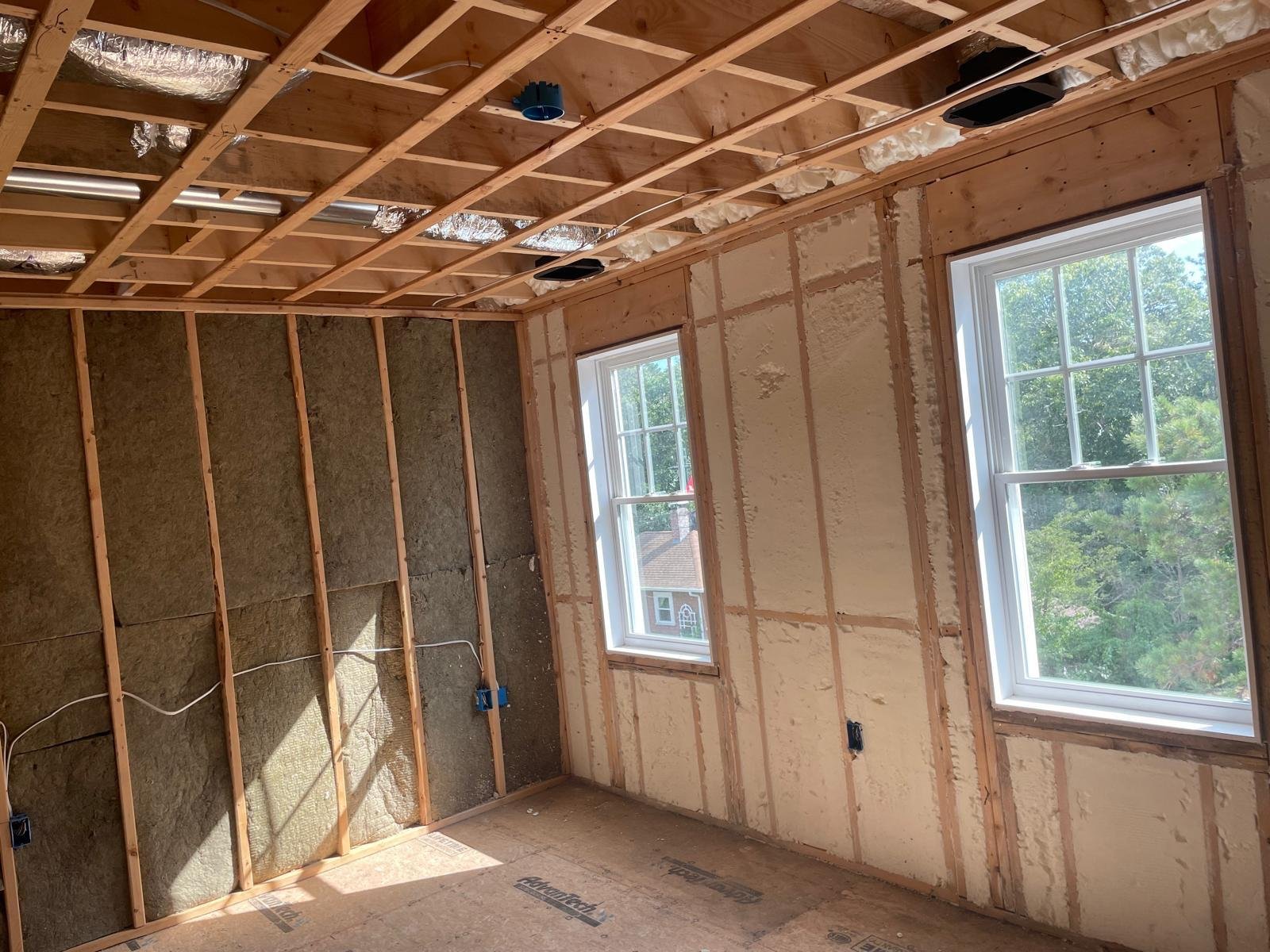 Mixed insulation in attic walls